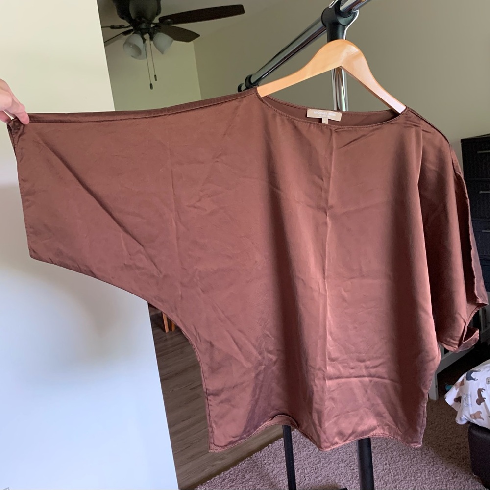 Michael Kors 100% Silk Brown Top